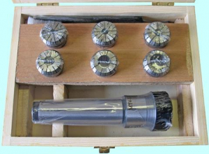 Патрон Цанговый с хв-ком КМ4  (М16х2,0) с набором цанг ER32 из  6шт (6.8.10.12.16.20мм) "CNIC"