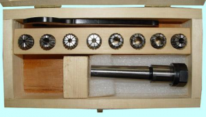 Патрон Цанговый с хв-ком КМ3  (М12х1.75) с набором цанг ER16 из 8шт (3-10мм)) "CNIC"