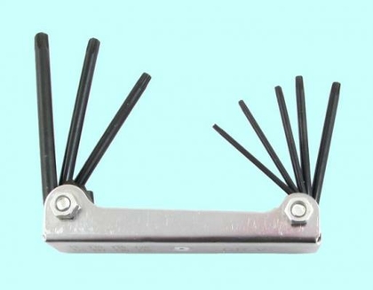 Набор ключей Шестигранных TORX из  8шт (T9,Т10,Т15,Т20,Т25,Т27,Т30,T40) в метал. корпусе СrV "CNIC" (2210)