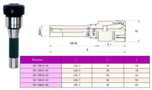 Патрон Цанговый с хв-ком R8 (7/16"- 20UNF) под цанги ЕR40 "CNIC"