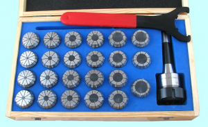 Патрон Цанговый с хв-ком R8 (7/16"- 20UNF) с набором цанг ER40 из 23шт (4-26мм) "CNIC"