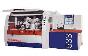 Четырехсторонние строгальные станки Beaver 533A , Китай ( кол.шп. 5, макс. сечение 330*230 мм, мощность  54,6 – 71,6 кВт, n=6000 об/мин,  m = 5600  кг)