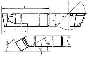 Резец Расточной 16х12х170 Т5К10 для сквозных отверстий тип1, исп.2