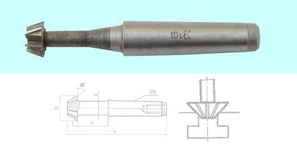 Фреза Концевая угловая d19,0х 9х117 угол 70° к/х  Р6М5 Z=6 КМ2 (без маркировки марки стали)