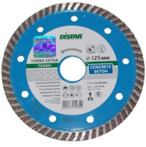 Диск отрезной алмазный Для сухой резки 1A1R 125х2,2х9х22,23  Turbo
Extra с непрерывной реж. кромкой