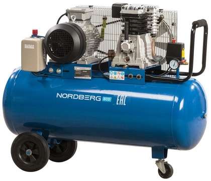 Компрессор поршневой с ременным приводом, объем 100 л Nordberg ECO NCE100/520