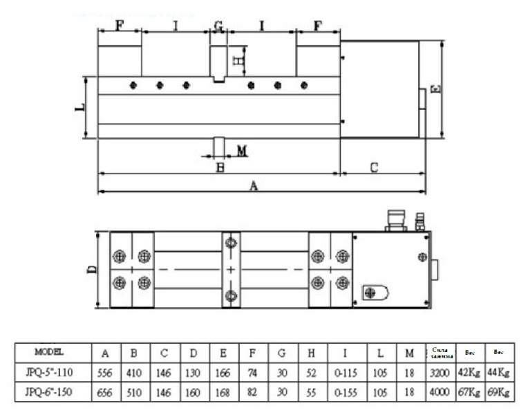 Partner JPQ-6-150 - пневматические прецизионные тиски высокого давления par516150