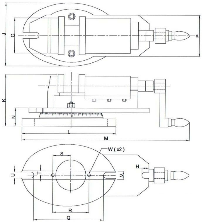 Тиски фрезерные (поворотные), прецизионные MMV/SP-50