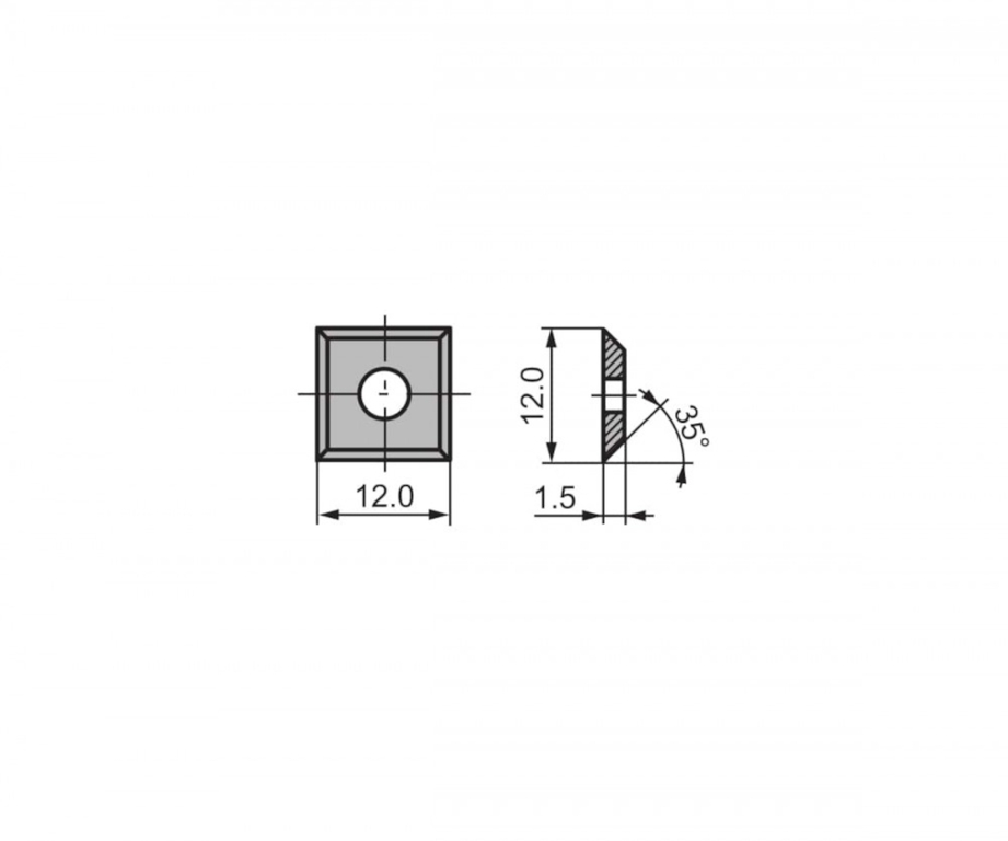 Нож твердосплавный DELTATOOLS CTK FC 12,0*12,0*1,5 KCR08