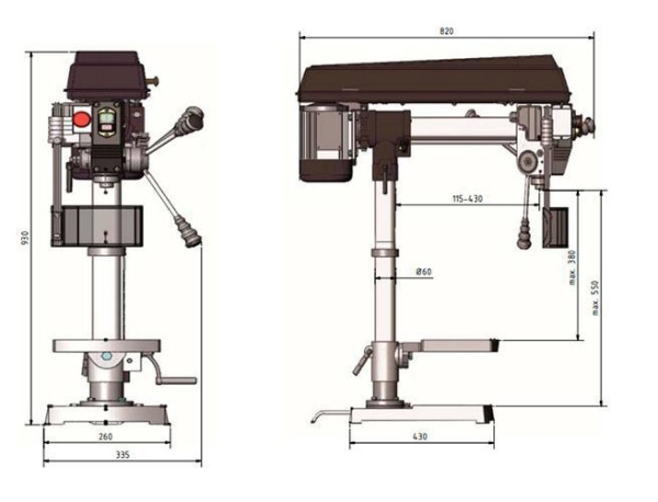 Вертикально-сверлильный станок OPTIdrill RB6T (220В) настольный