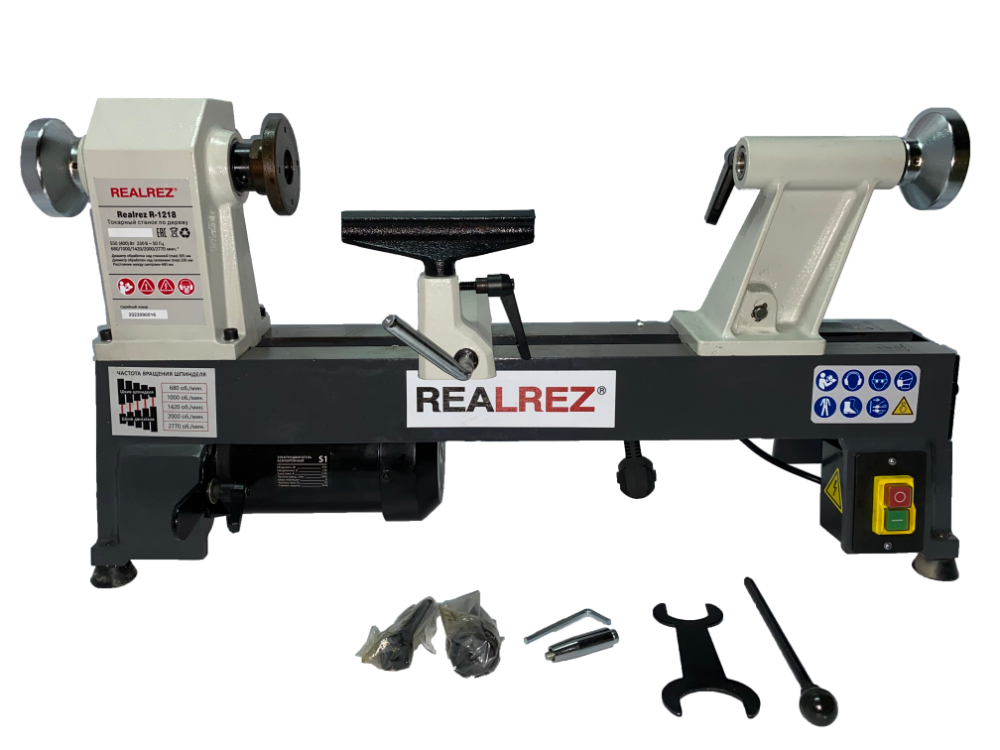 ТОКАРНЫЙ СТАНОК ПО ДЕРЕВУ REALREZ R-1218 550 W