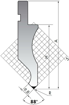 Пуансон для листогибочного пресса Rolleri D.116-88-R08/R3