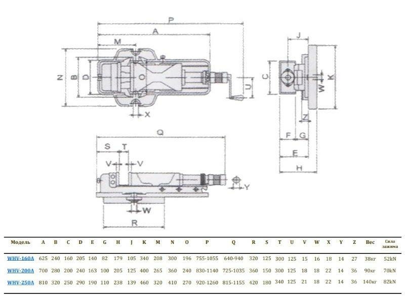 Partner WHV-250A - тиски машинные высокого давления par511725