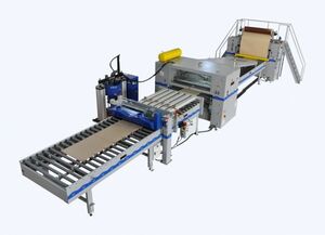 Линия каширования плитных материалов с использованием клеев-расплавов Unimak FLL-PUR